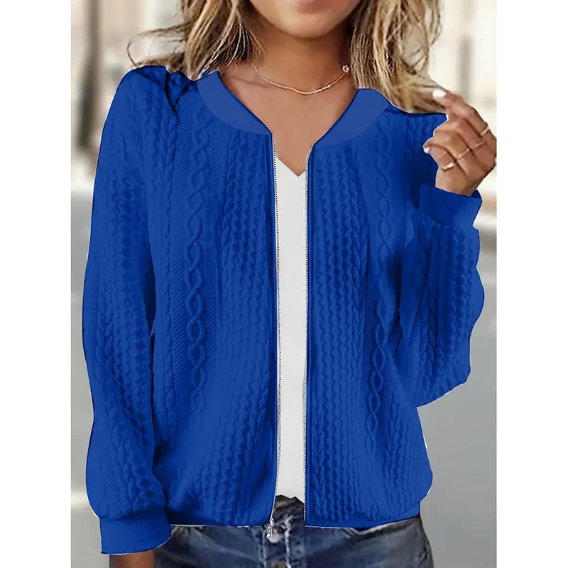 Bomber Jackets For Women Cute Jacquard Coats Lightweight Zip Up Jackets