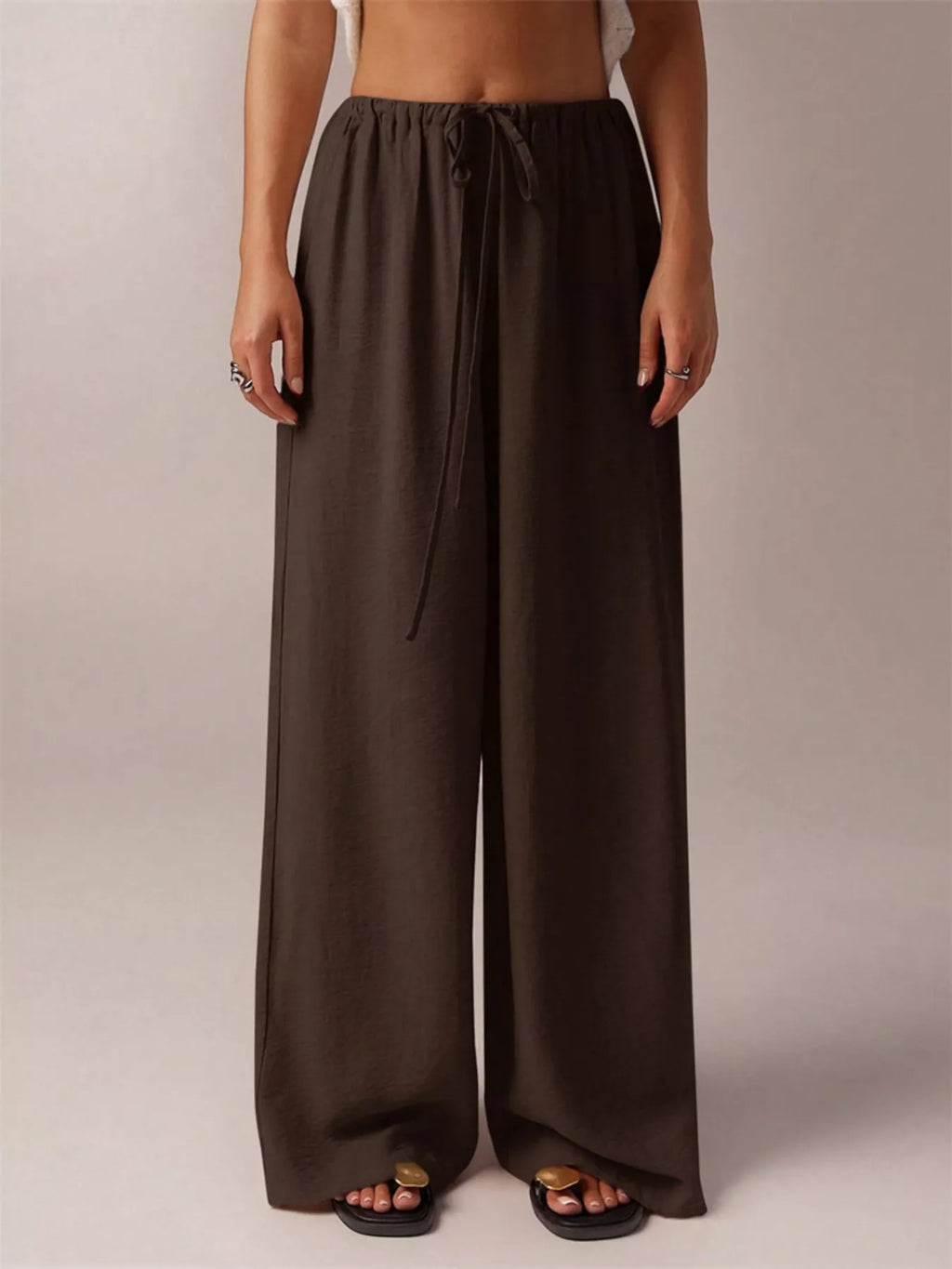 Drawstring Wide Leg Pants