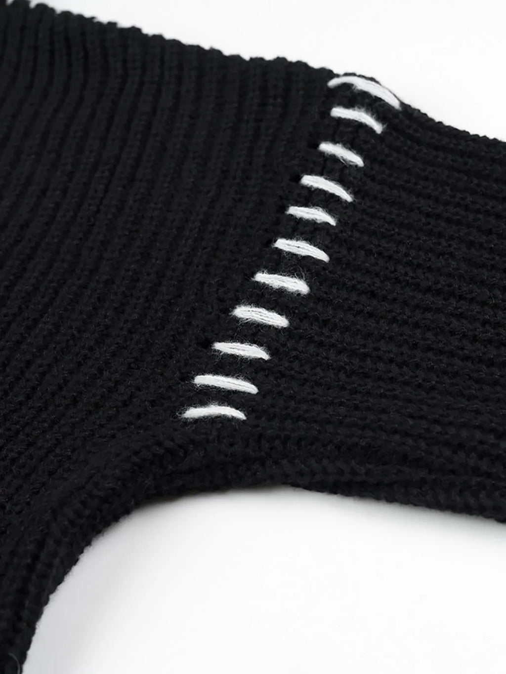 Contrast Mock Neck Long Sleeve Sweater