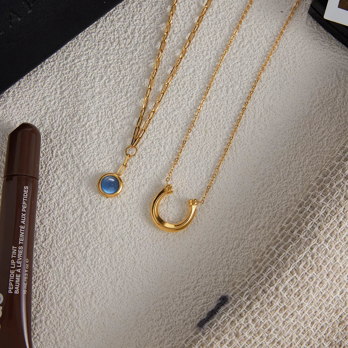 2 Piece 18K Gold-Plated Pendant Necklace