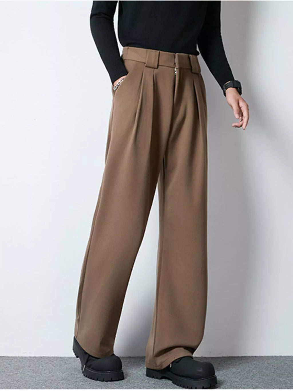 Men's Full Size Wide Leg Pleated Dress Pants Plus Size