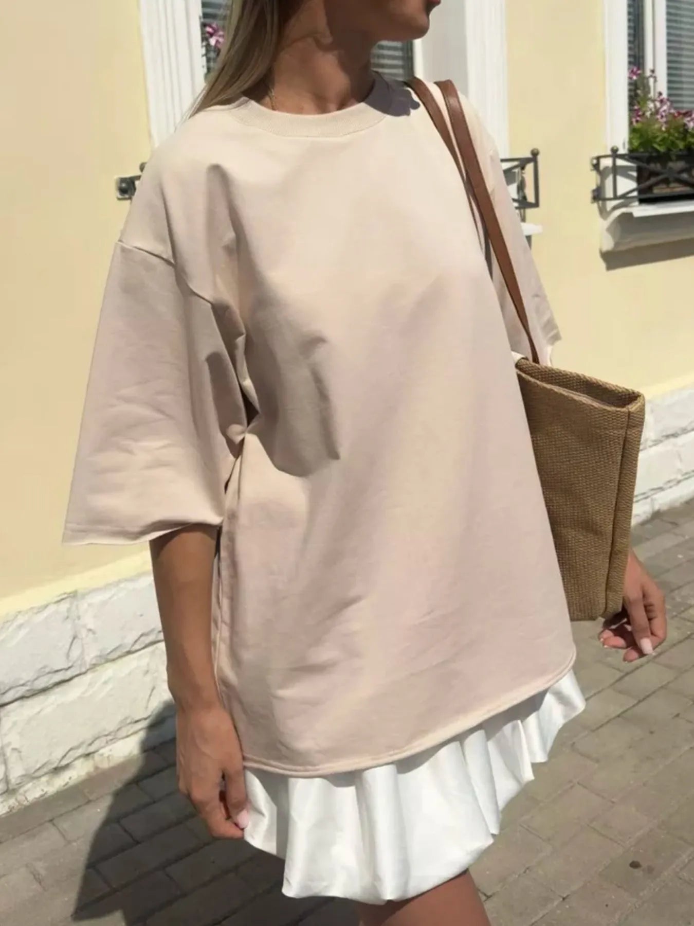 Round Neck Half Sleeve Oversized T-Shirt