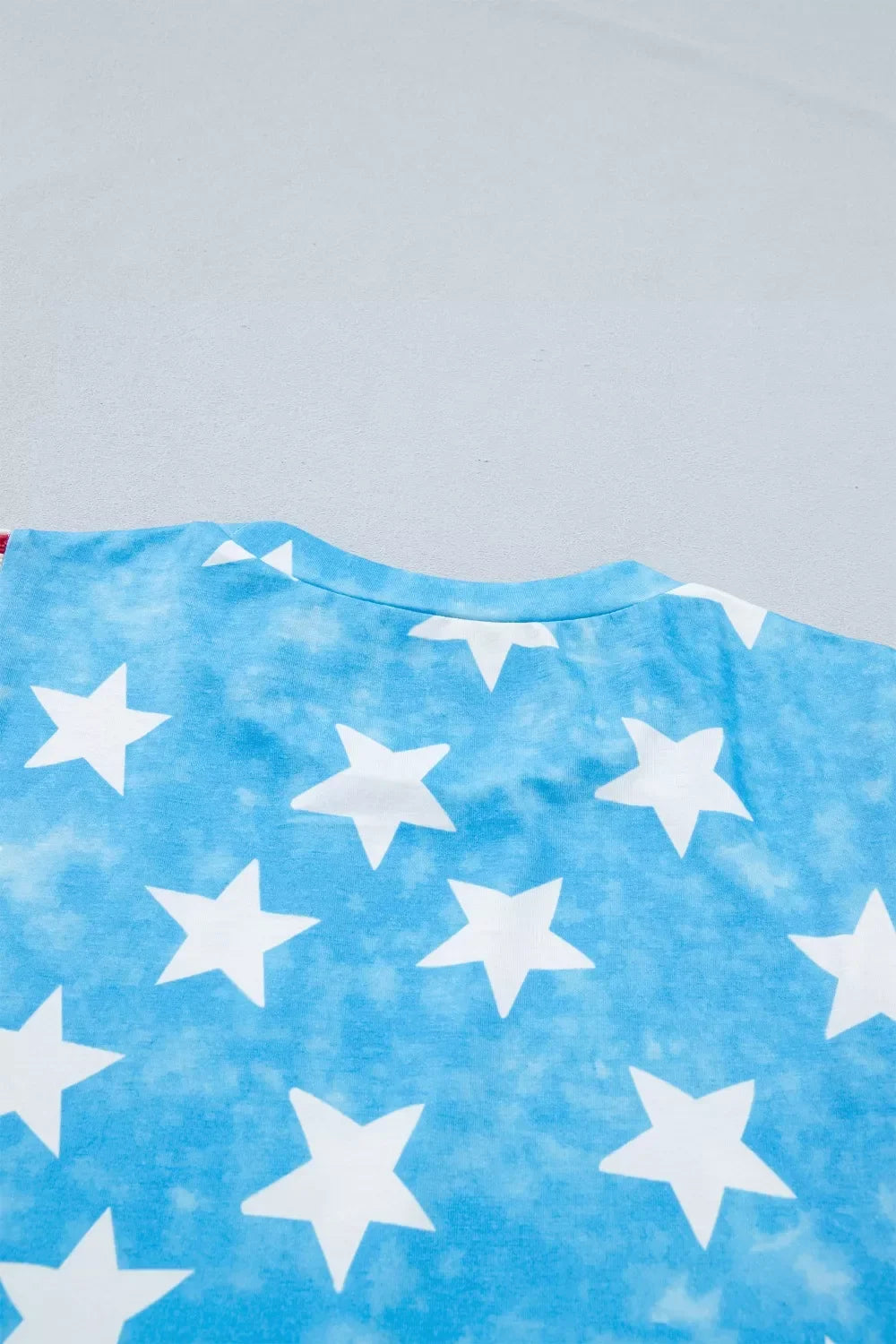 Vintage Star Print Striped Ruffle Sleeve Independence Day Top