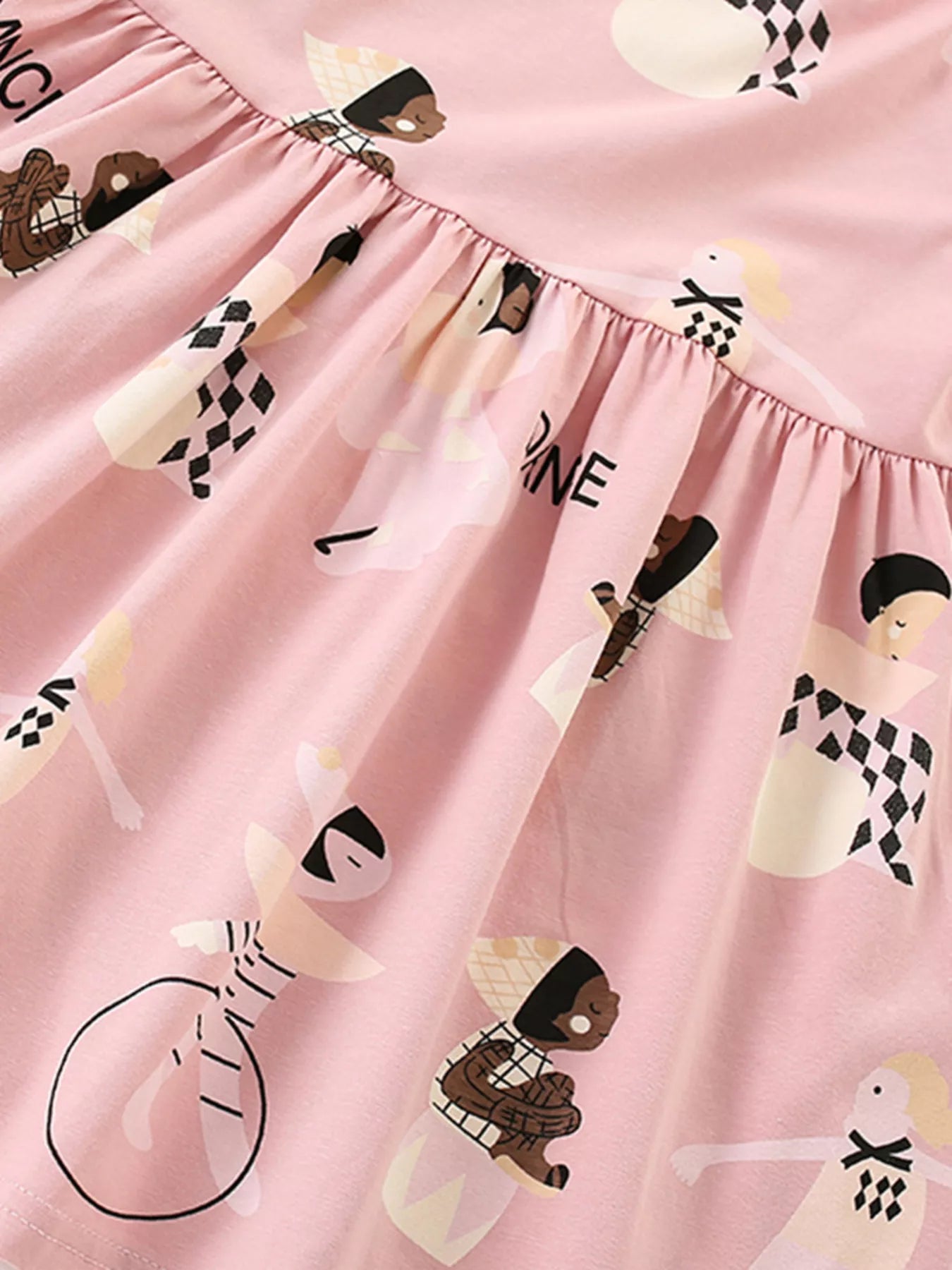 Children's Printed Short Sleeve Casual Dress