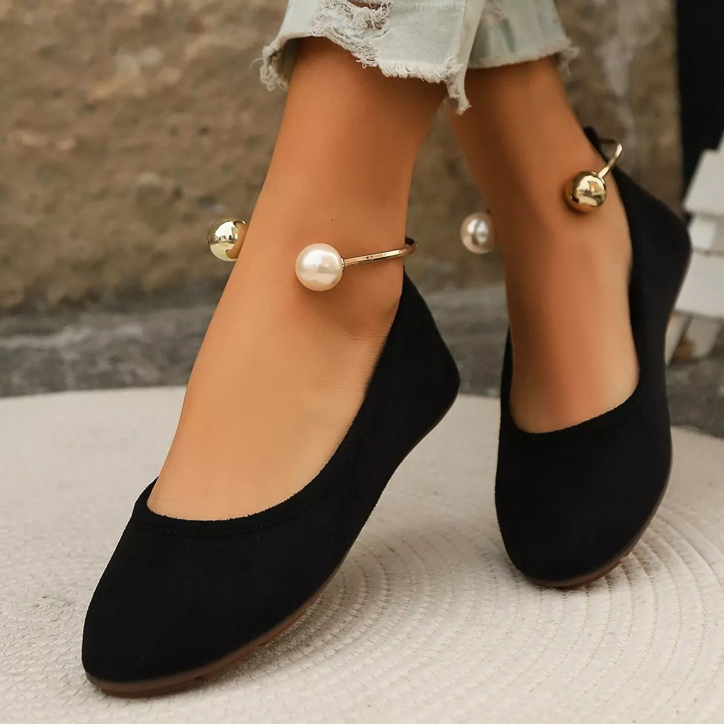 Pearl Ankle Strap Slip-Ons