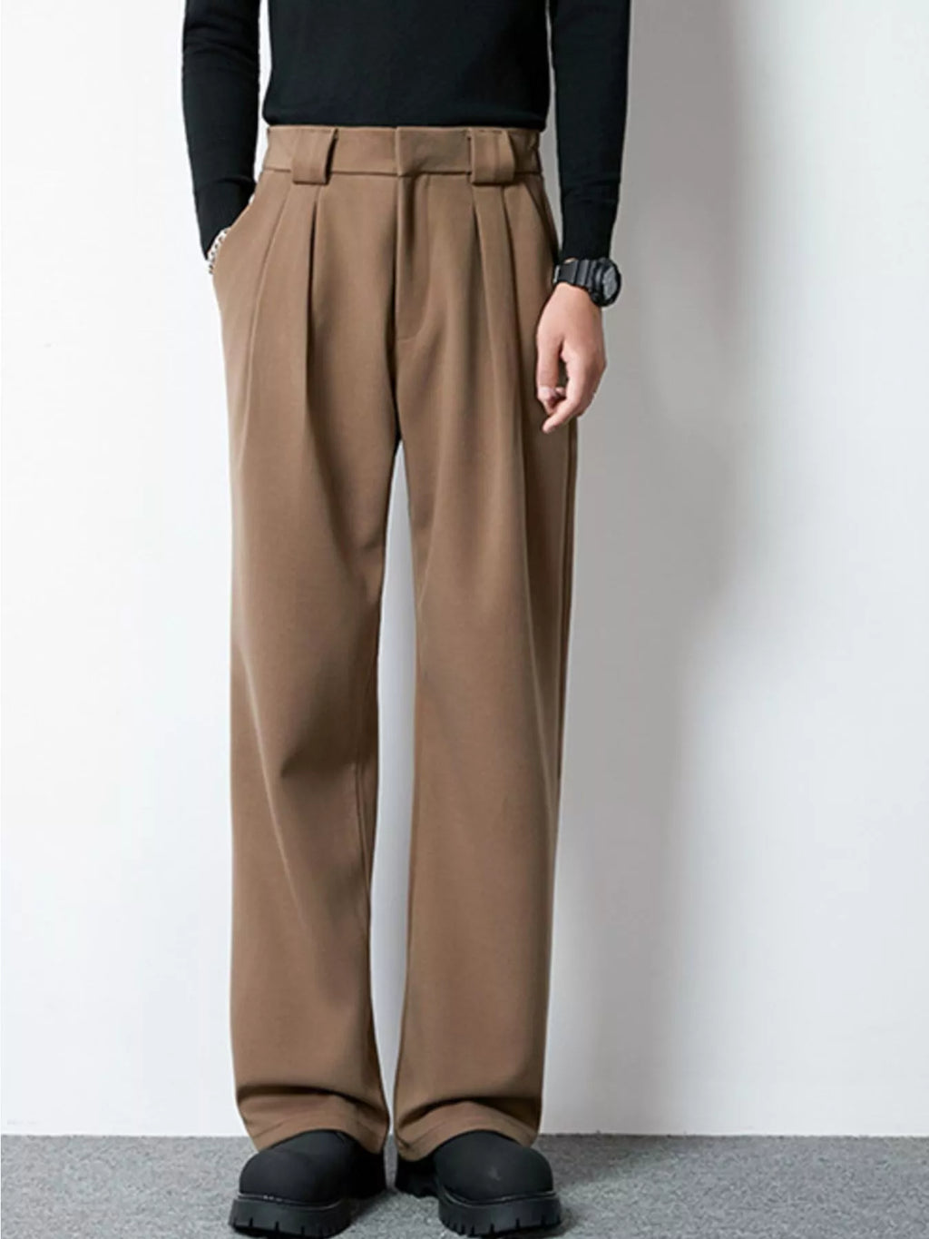 Men's Full Size Wide Leg Pleated Dress Pants Plus Size