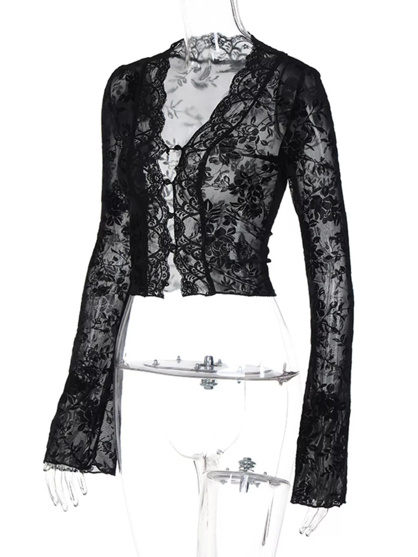 Lace Detail Long Sleeve Top