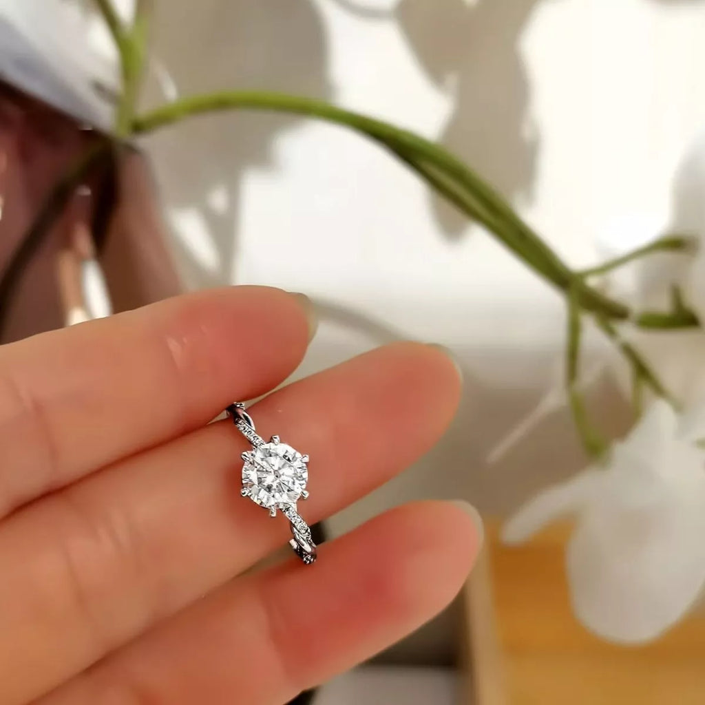1 Carat 925 Sterling Silver Moissanite Ring