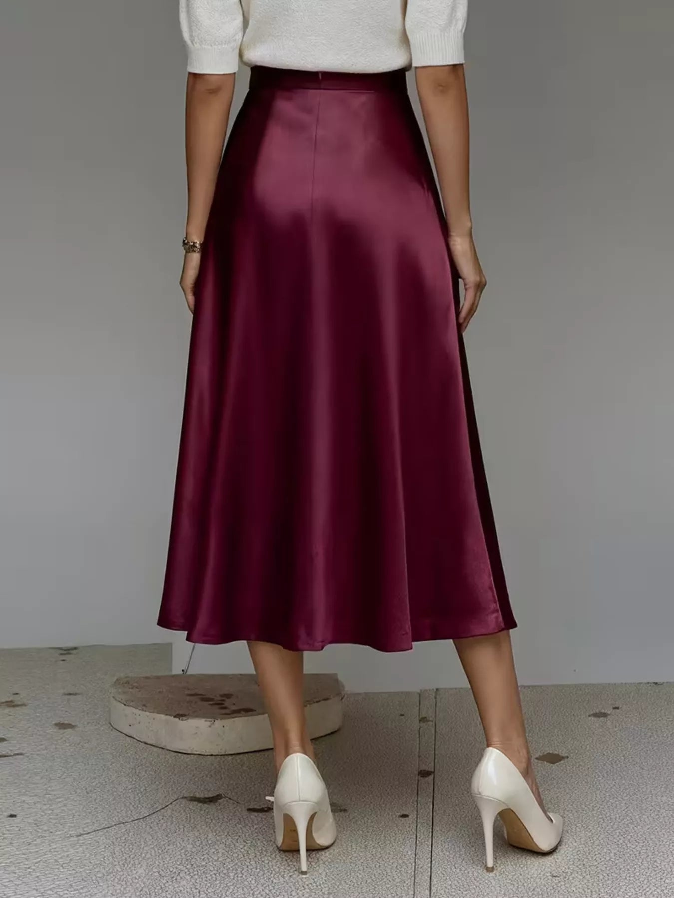 Satin Midi Skirt