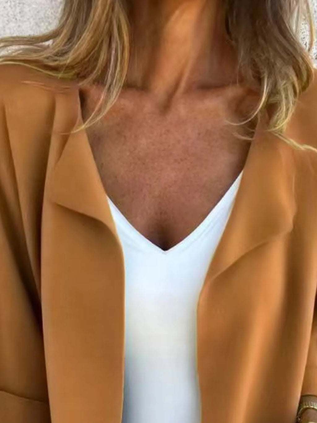 Full Size Open Front 3/4 Sleeve Cardigan Plus Size