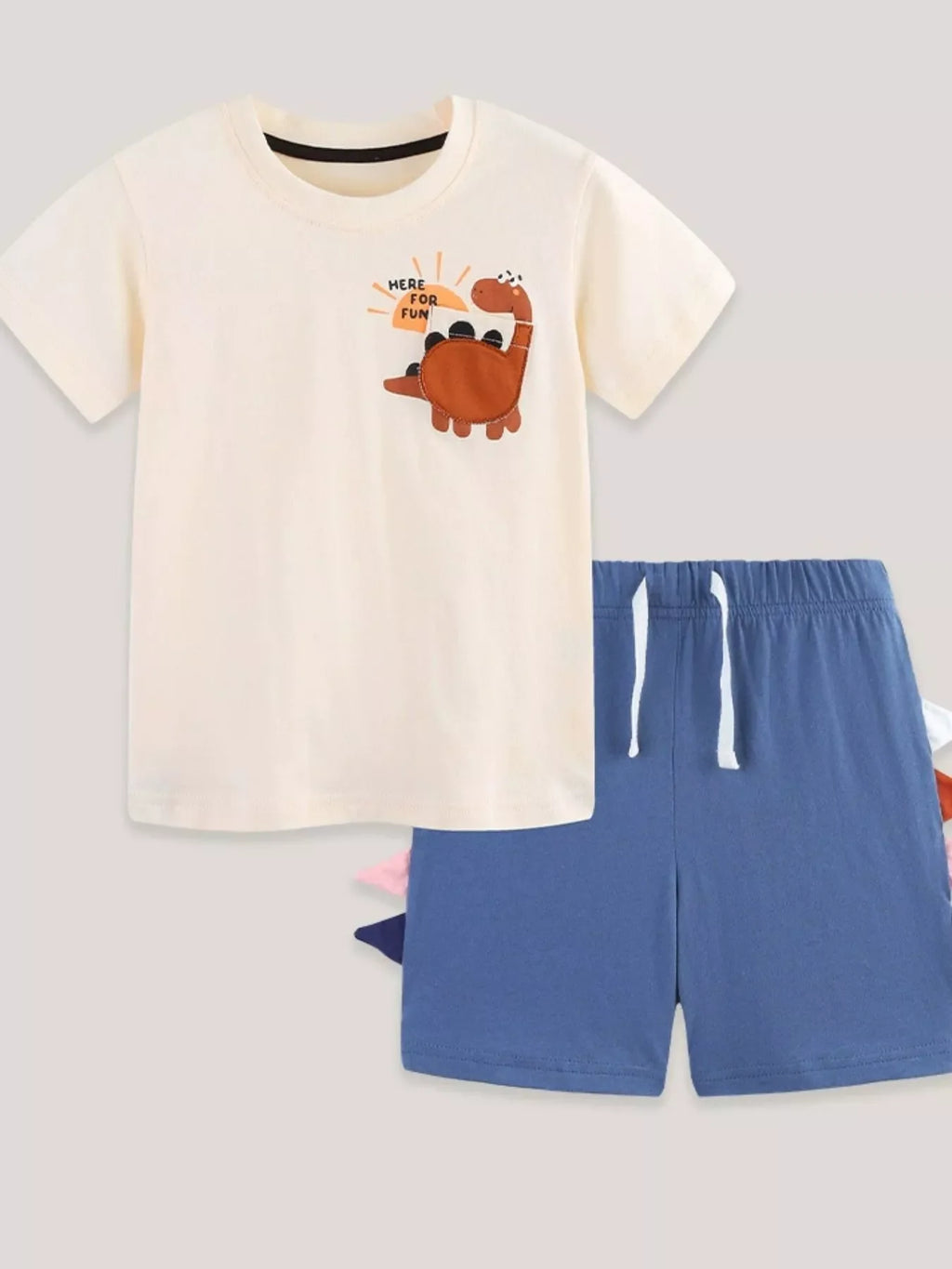 Children's Dinosaur Round Neck Tee and Shorts Set