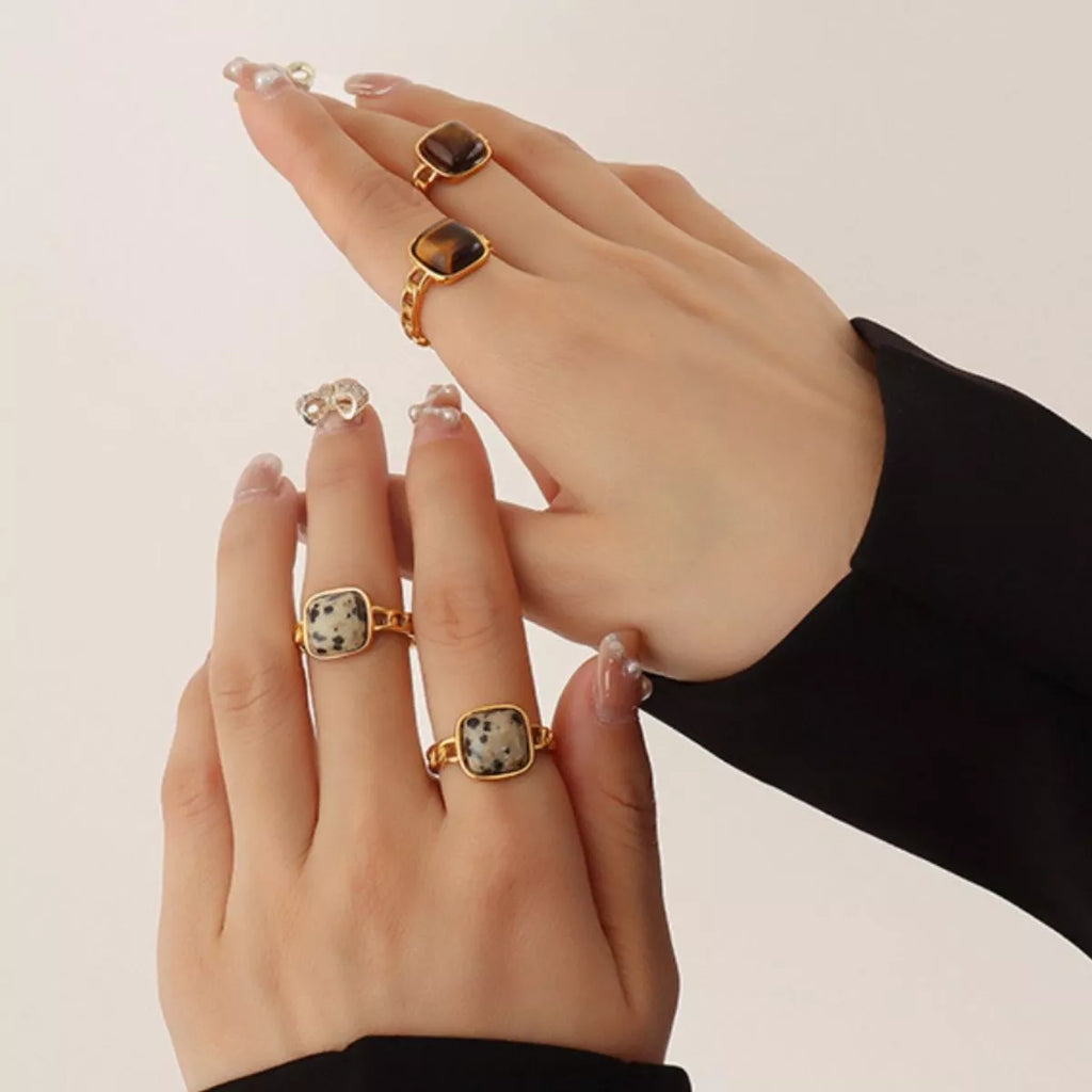 Tiger's Eye 18K Gold-Plated Ring