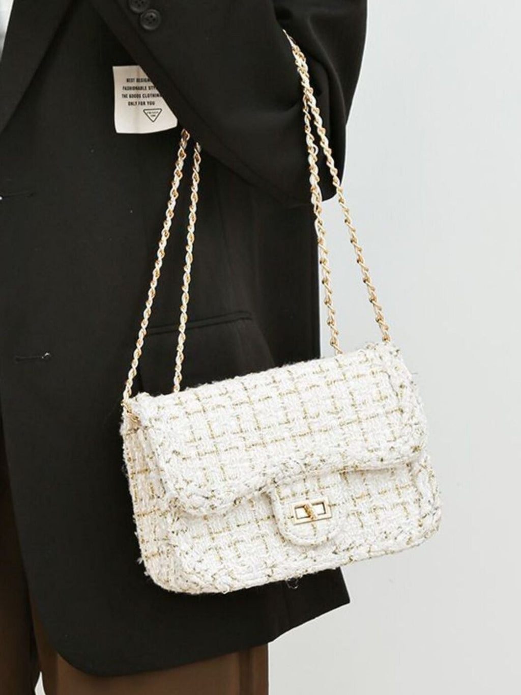 Tweed Chain Shoulder Bag