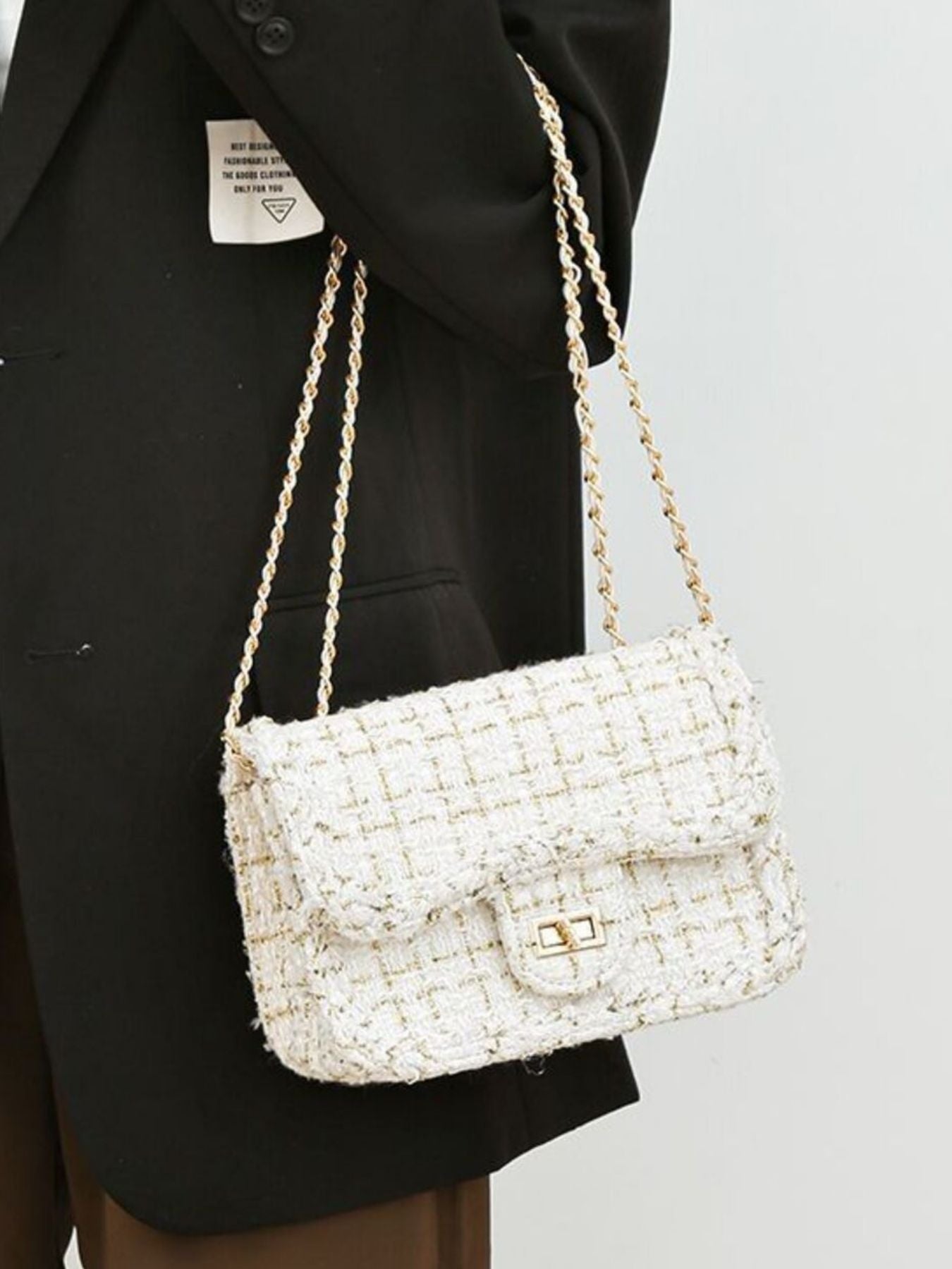 Tweed Chain Shoulder Bag