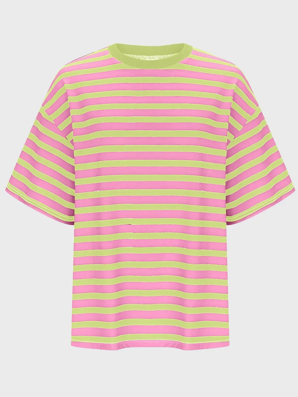 Striped Round Neck Half Sleeve T-Shirt