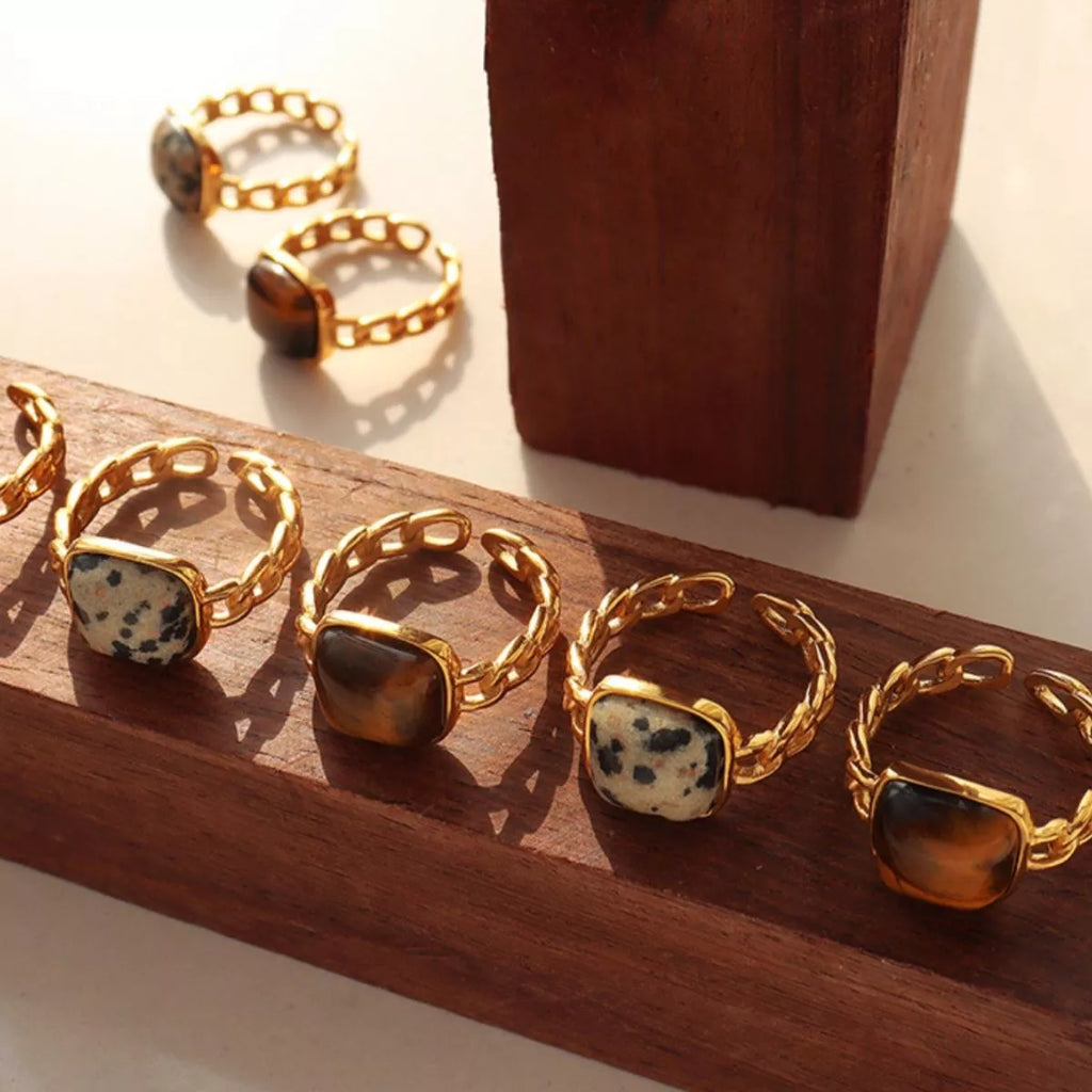 Tiger's Eye 18K Gold-Plated Ring