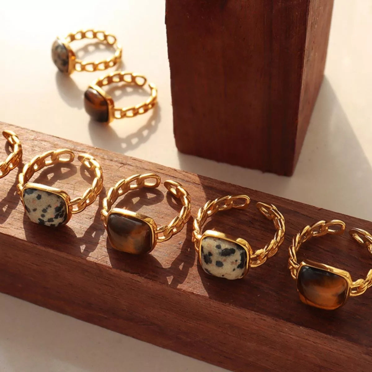 Tiger's Eye 18K Gold-Plated Ring