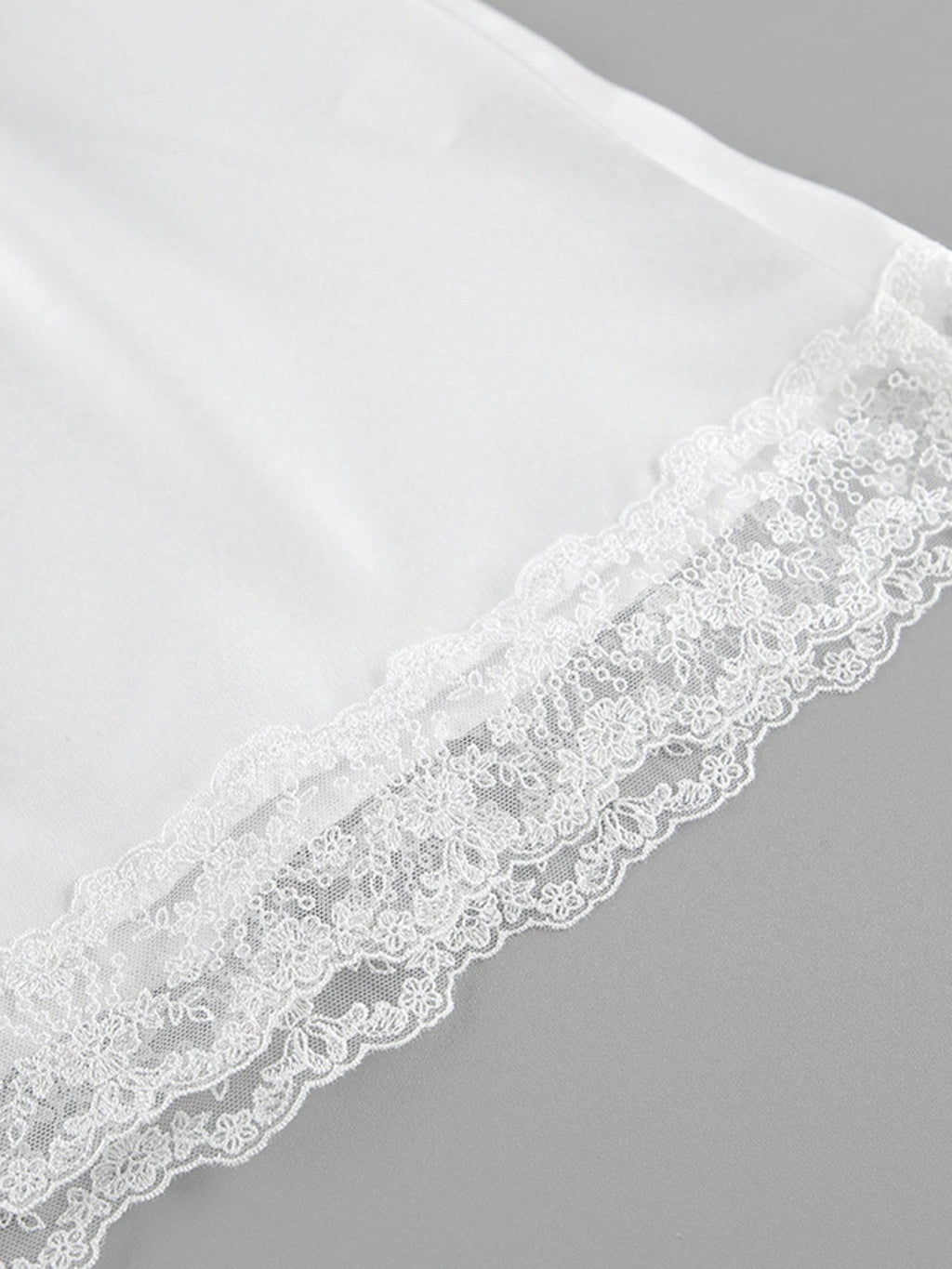 Lace Trimmed Top and Skirt Two-Piece Set