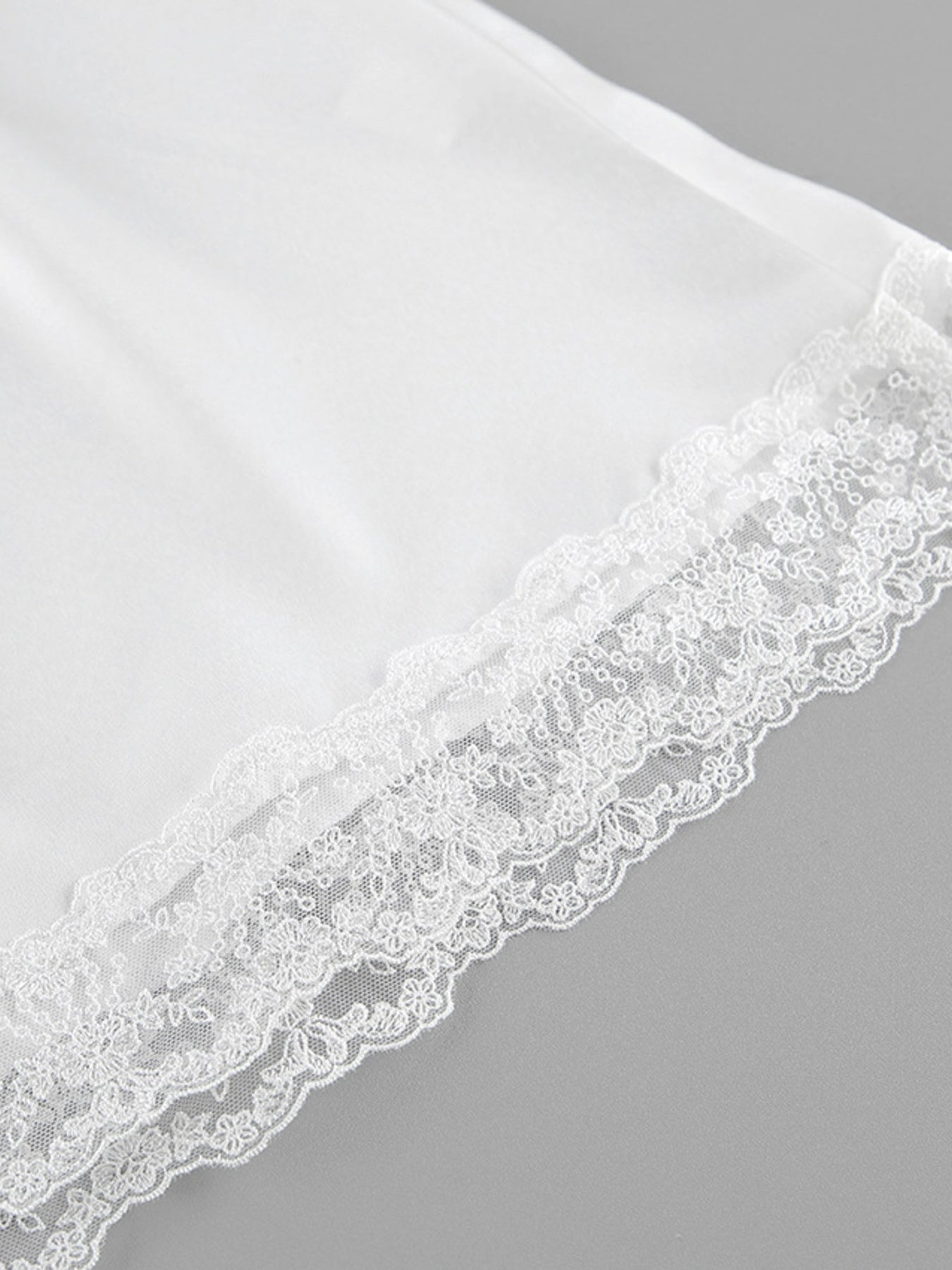 Lace Trimmed Top and Skirt Two-Piece Set