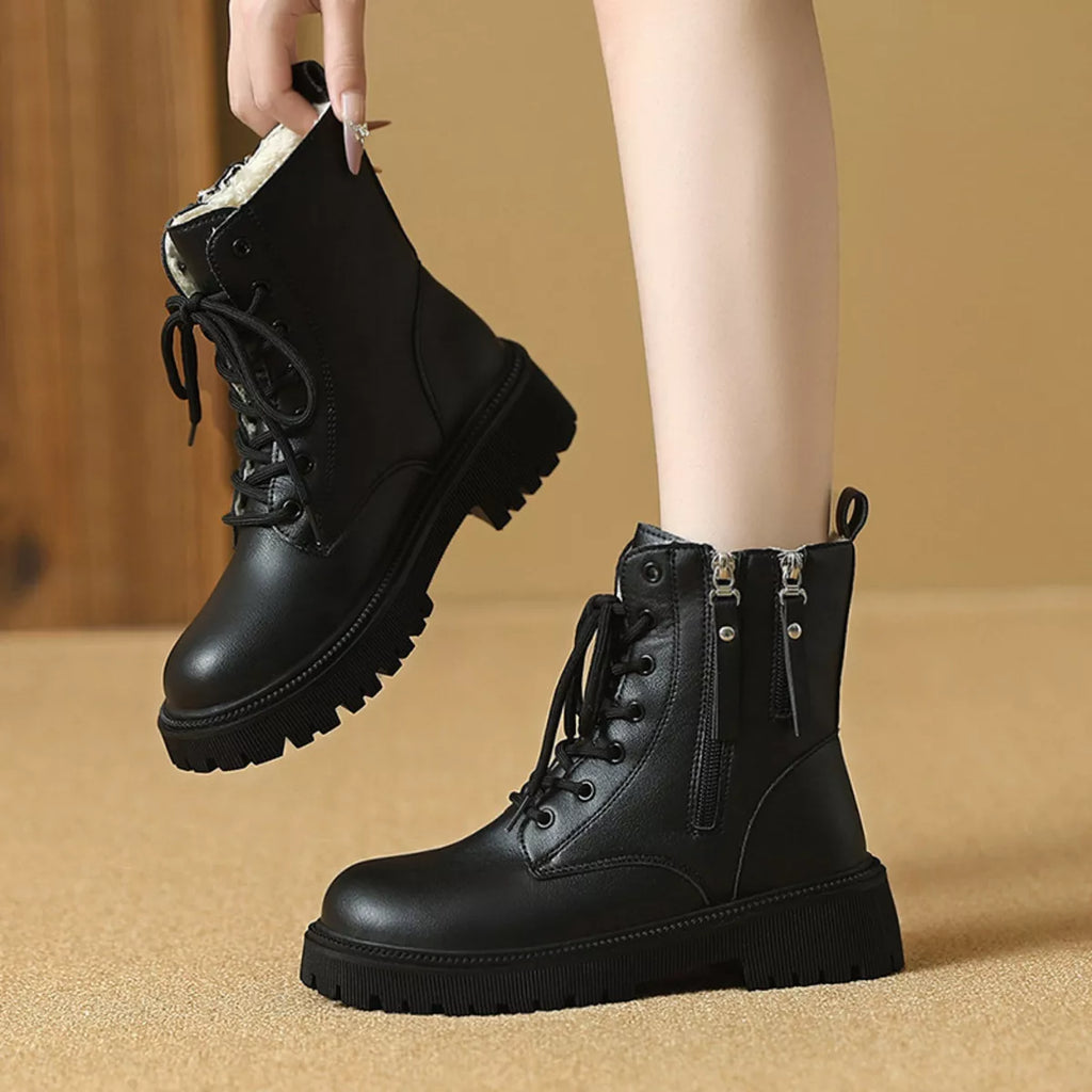 Lace-Up Ankle Combat Boots