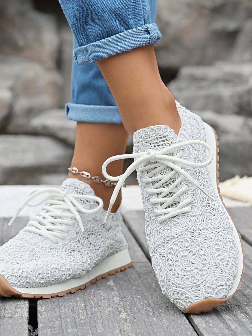 Mesh Lace Up Sneakers