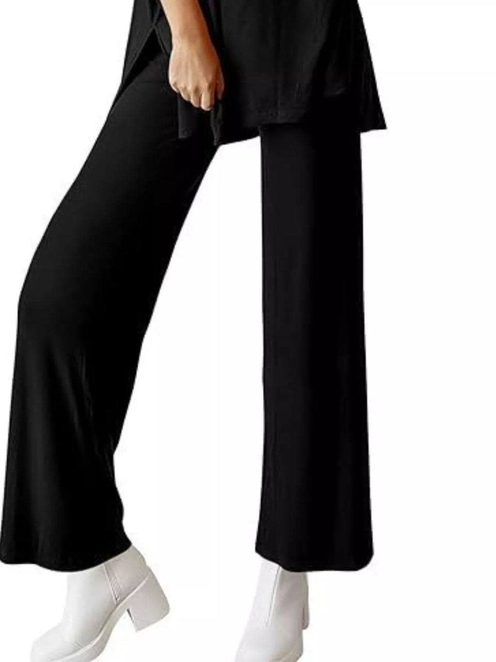 Relaxed Fit Round Neck Top and Pants Two-Piece Set