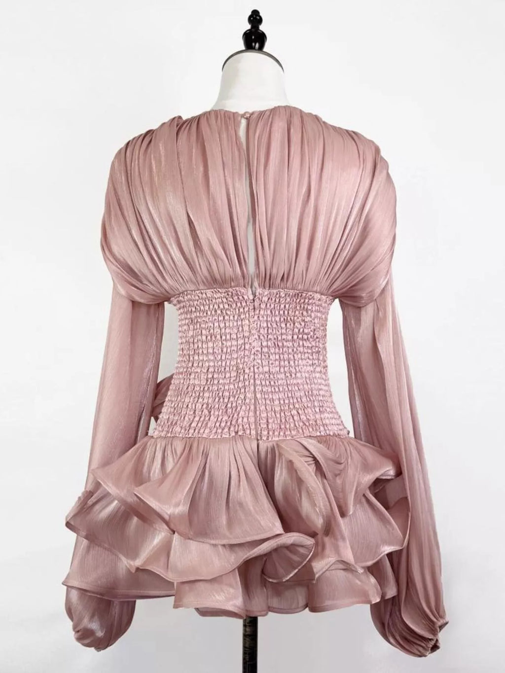 Ruffled Long Sleeve Mini Dress
