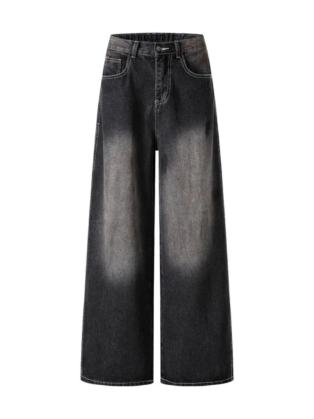 Men's Vintage Washed Wide Leg Denim Jeans