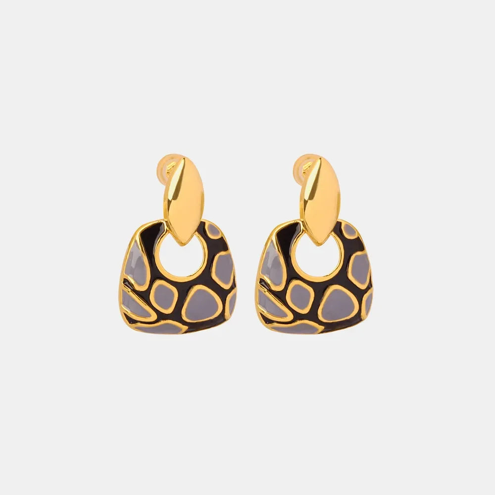 Copper Oil Drip Earrings