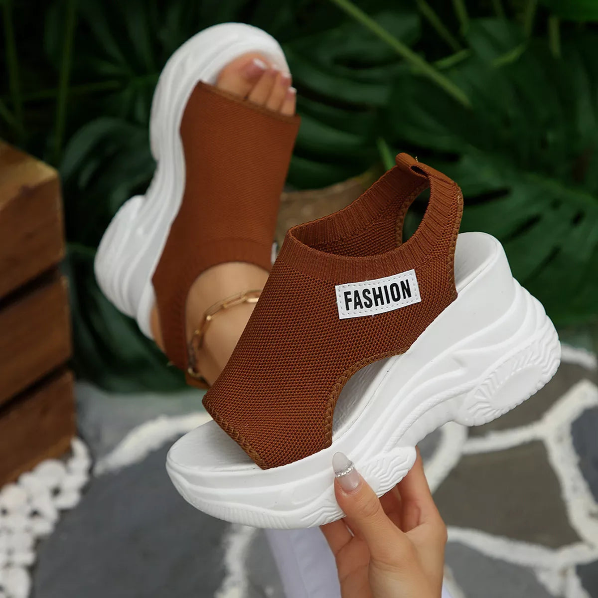 Open Toe Platform Wedge Sandals