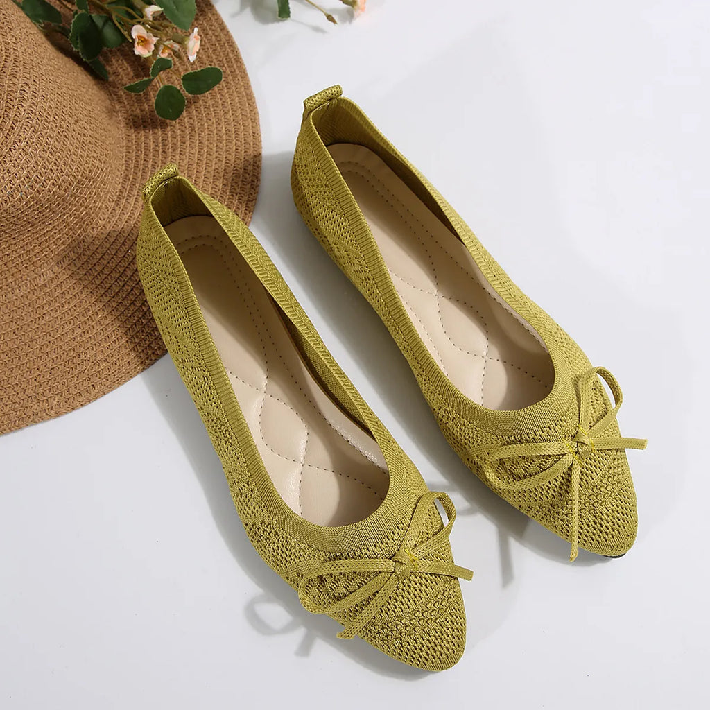 Bow Point Toe Flats Slip-Ons