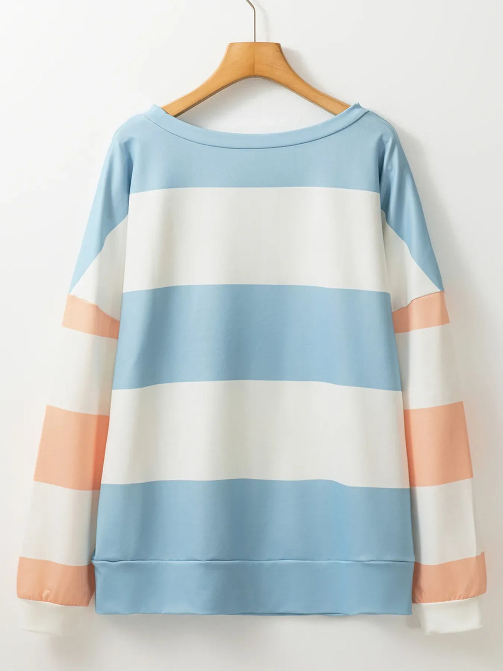 Color Block Drop Shoulder Long Sleeve Top