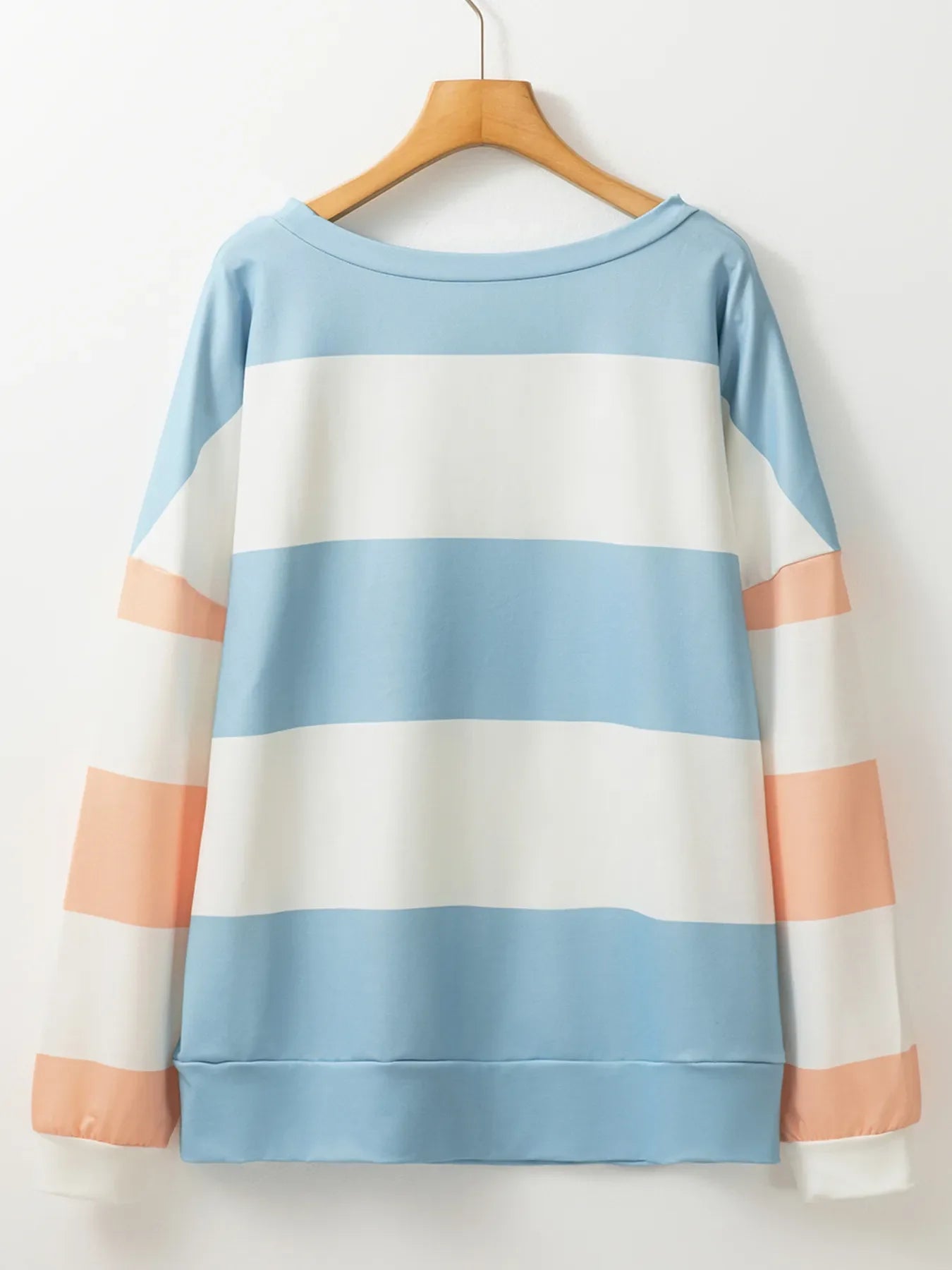 Color Block Drop Shoulder Long Sleeve Top