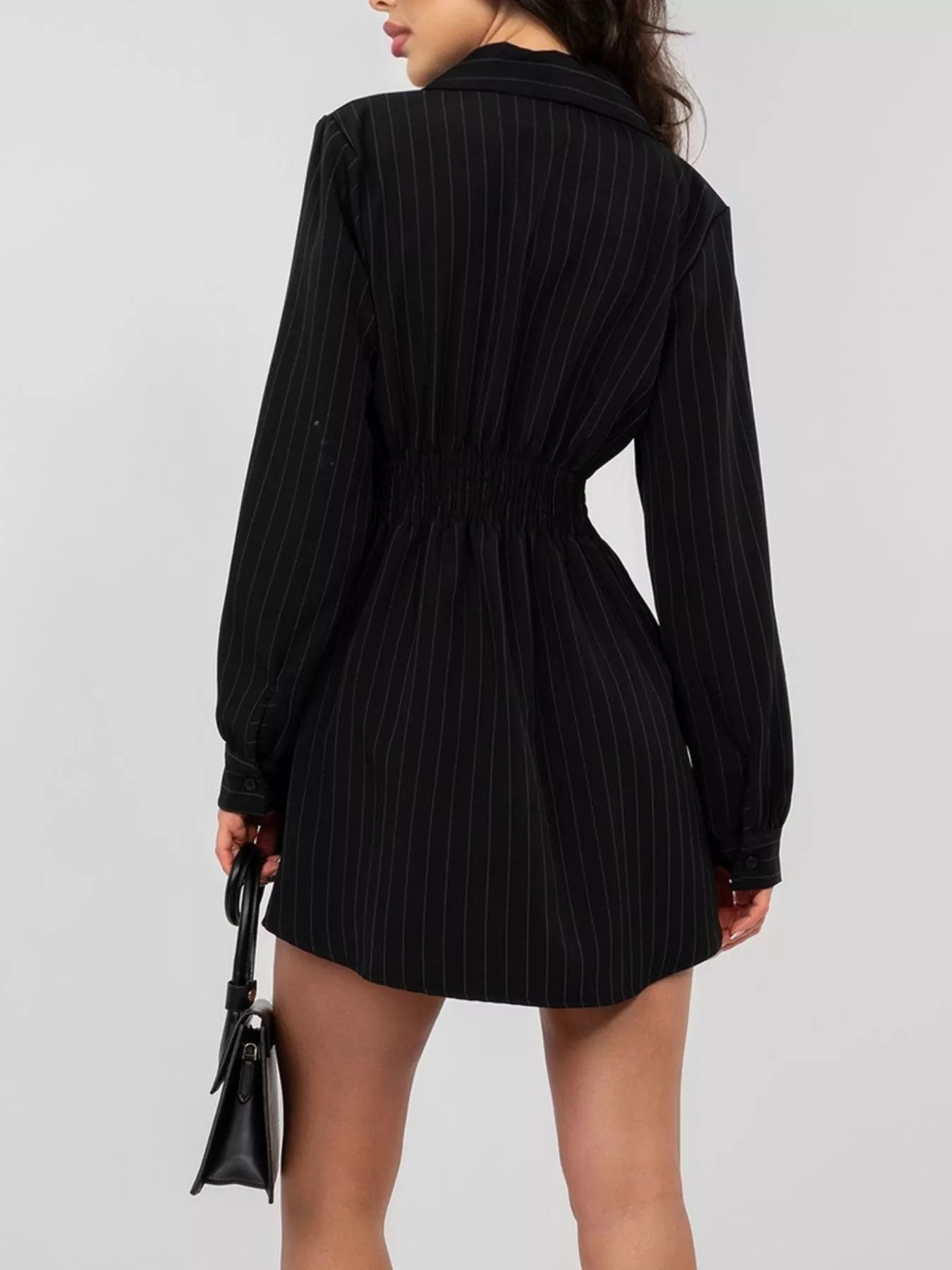 Striped Button-Down Mini Dress