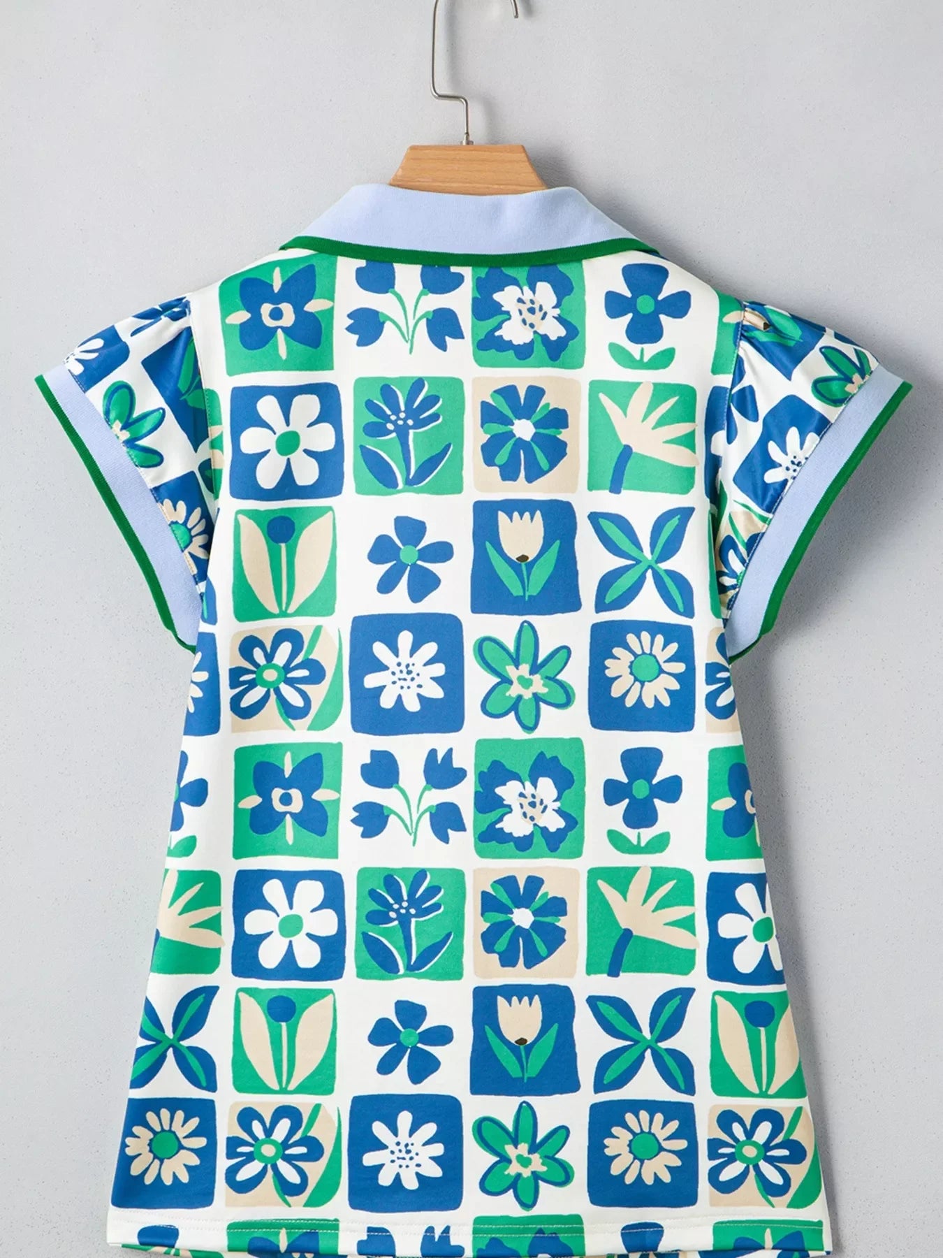Floral Print Cap Sleeve Blouse