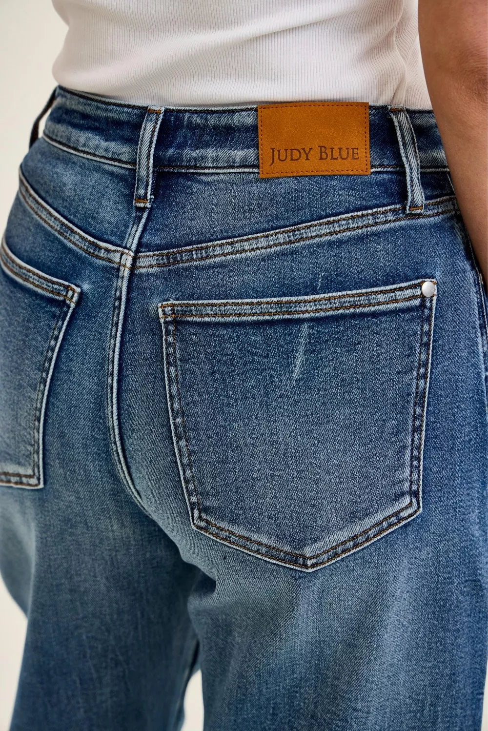 Judy Blue High Waist R.m. "Marlow" Arc Dk Time Weathered Indigo Jeans