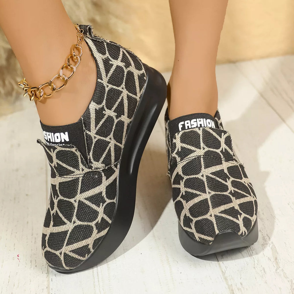 Round Toe Platform Slip-Ons