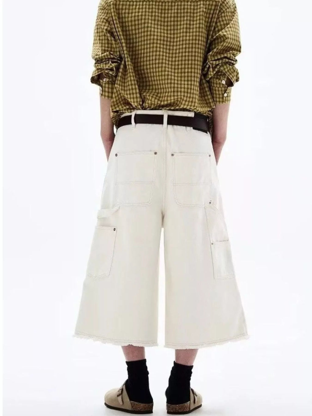 Men's Plus Size Wide Leg Cropped Jeans