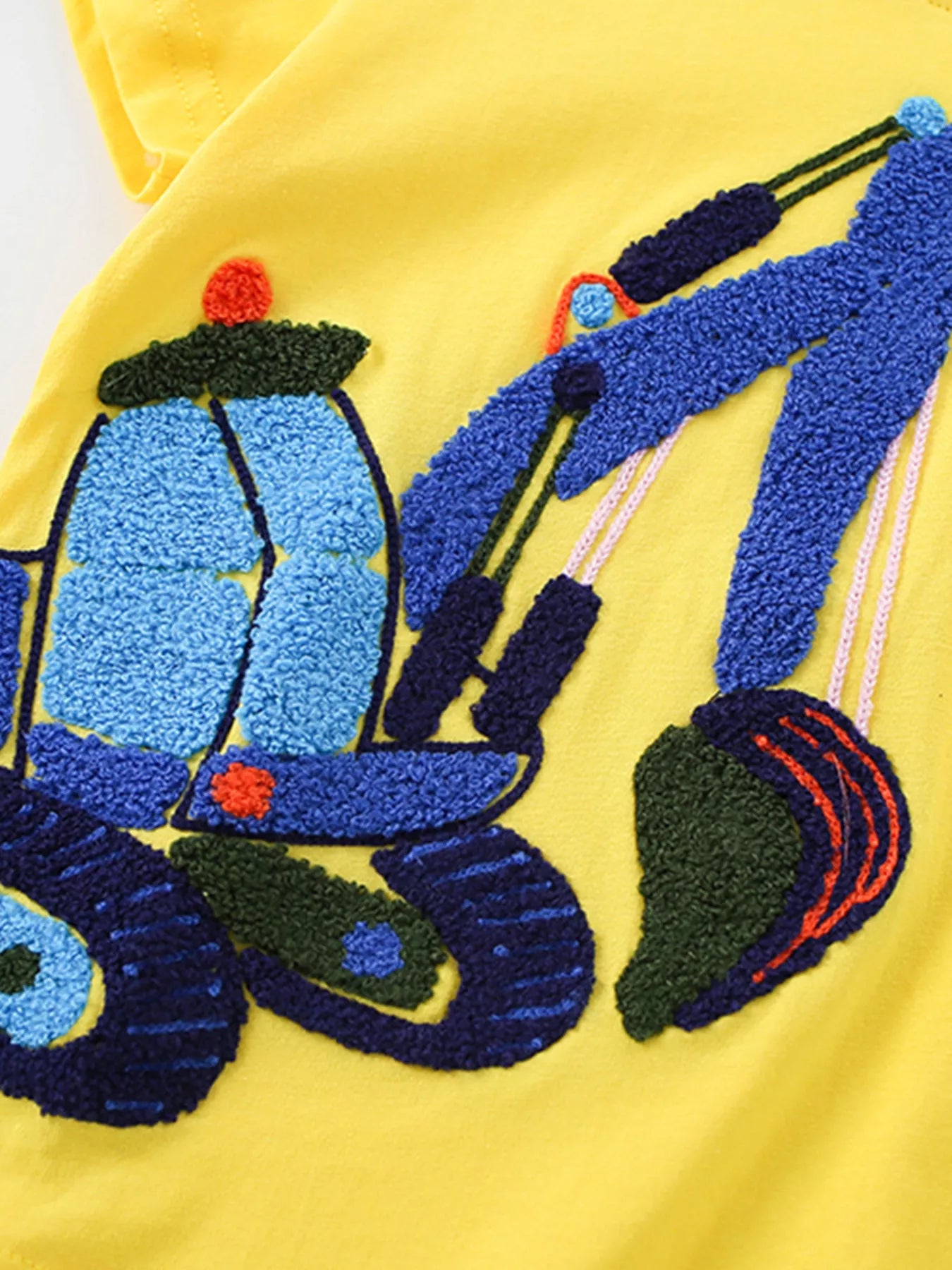 Children's Excavator Patch Short Sleeve T-Shirt