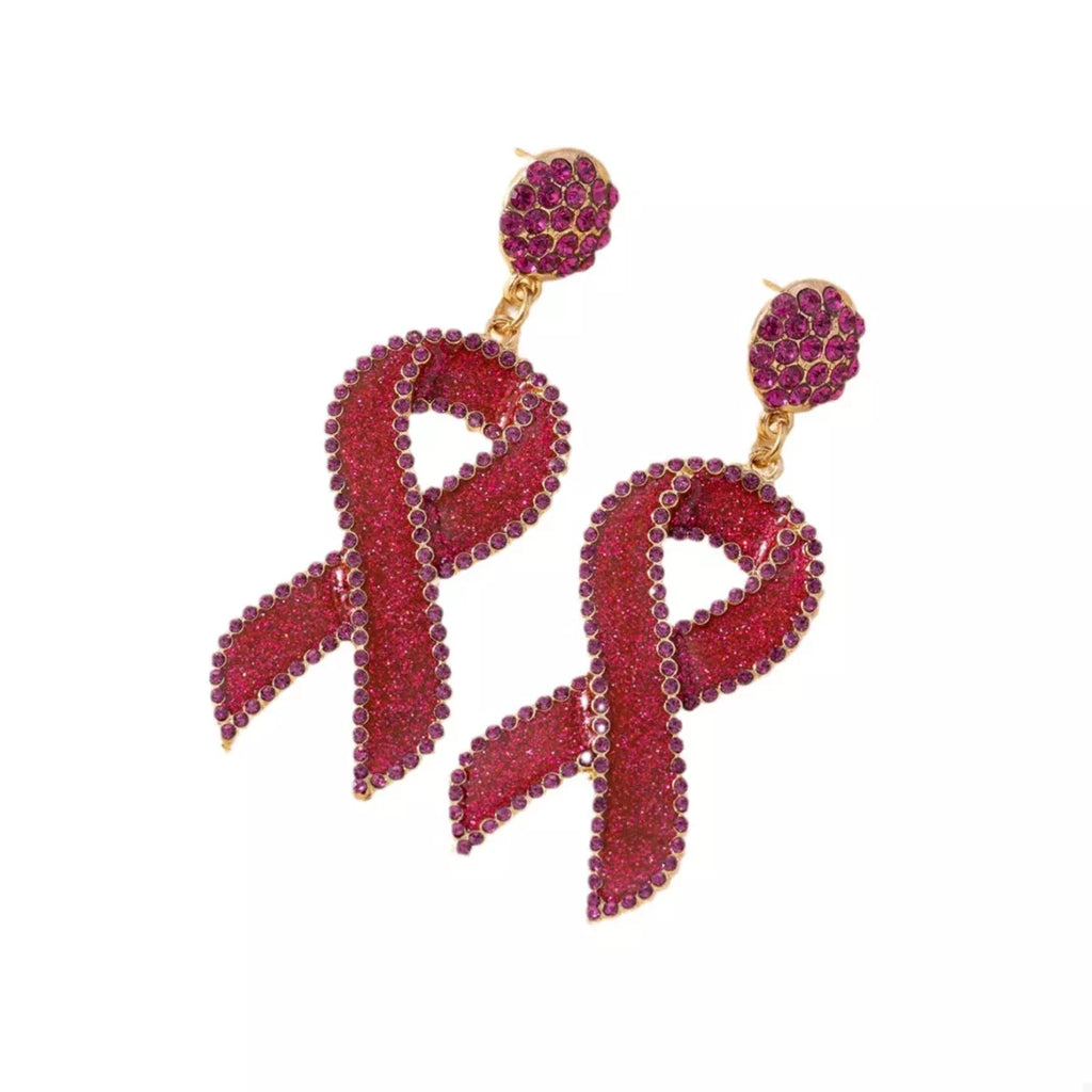 Rhinestone Ribbon Drop Earrings