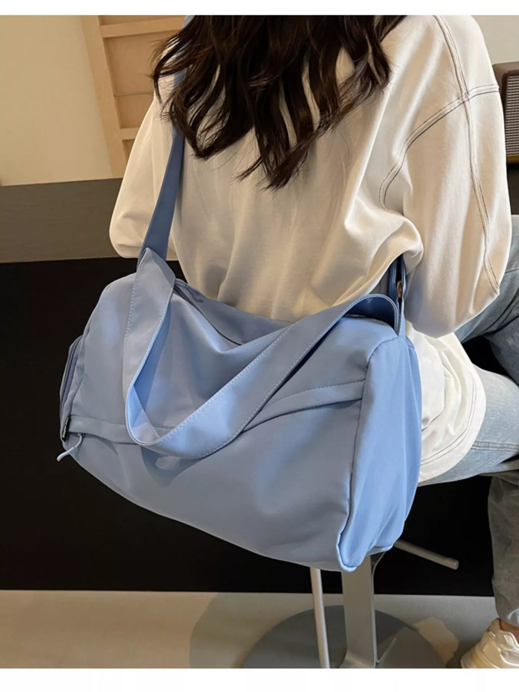 Adjustable Strap Solid Color Travel Bag