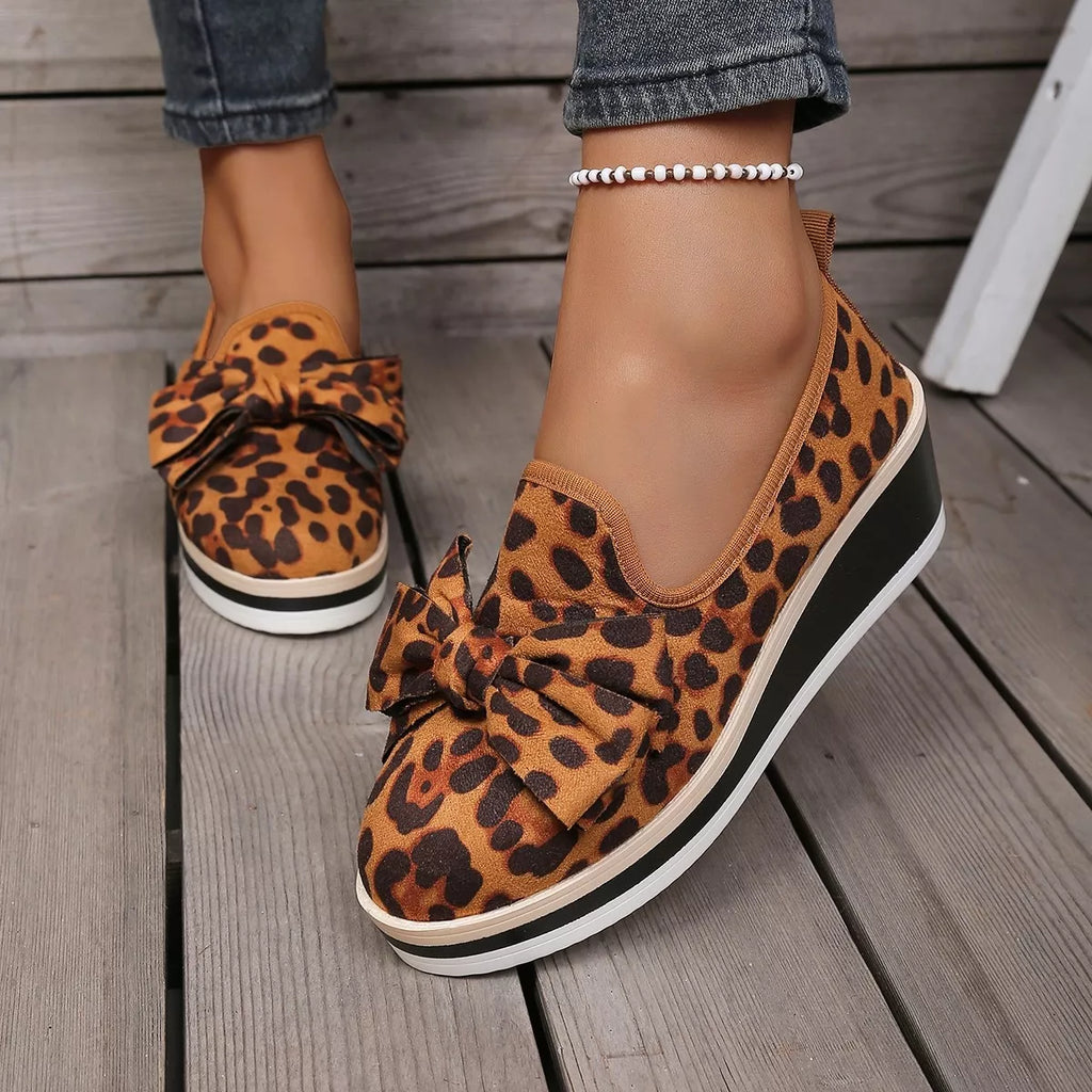 Leopard Print Platform Loafers