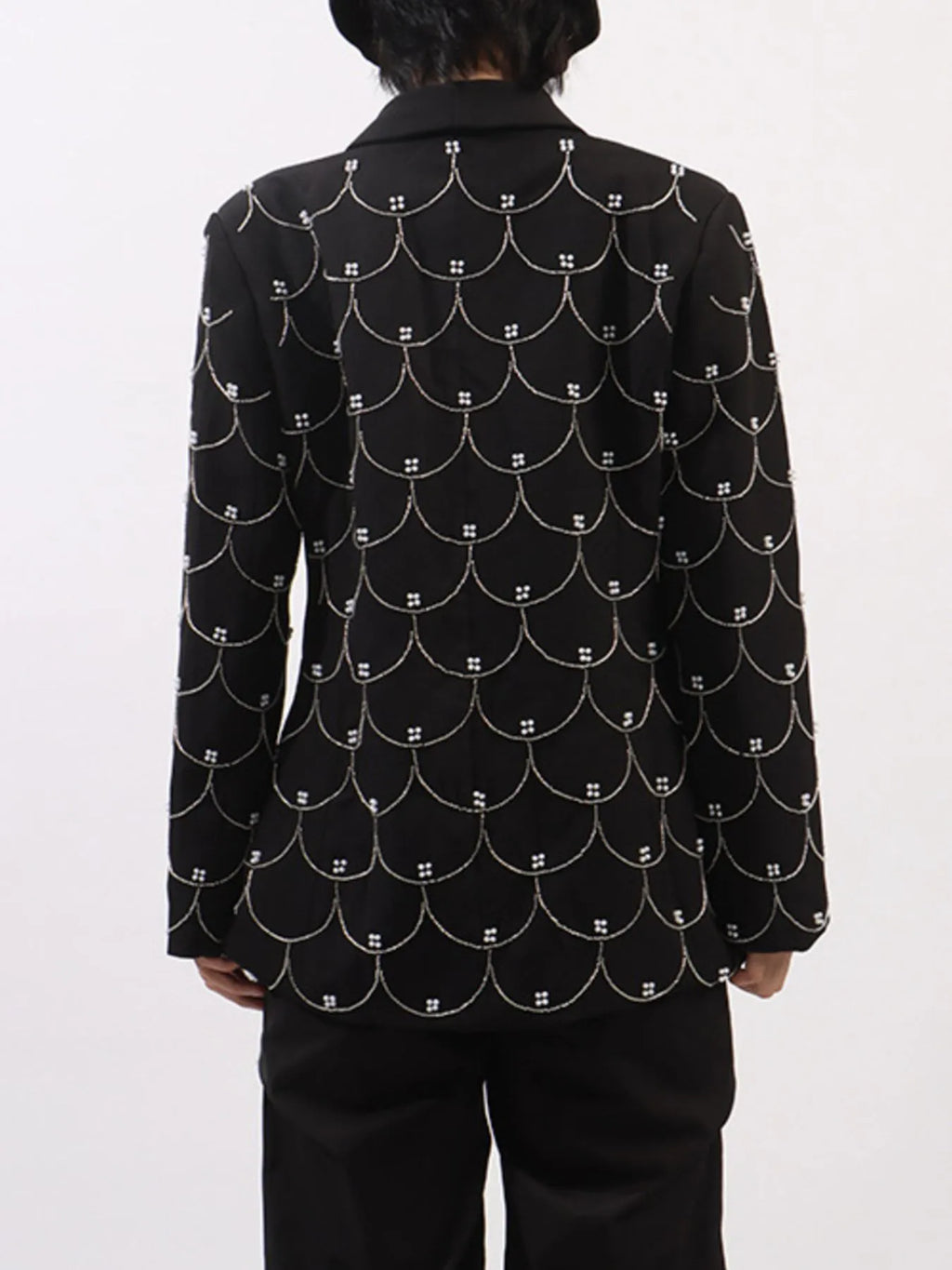 Pearl Detail Long Sleeve Blazer