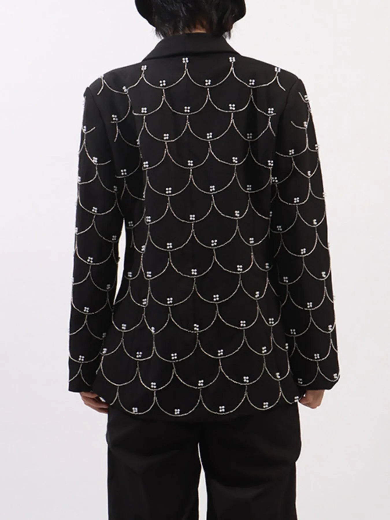 Pearl Detail Long Sleeve Blazer