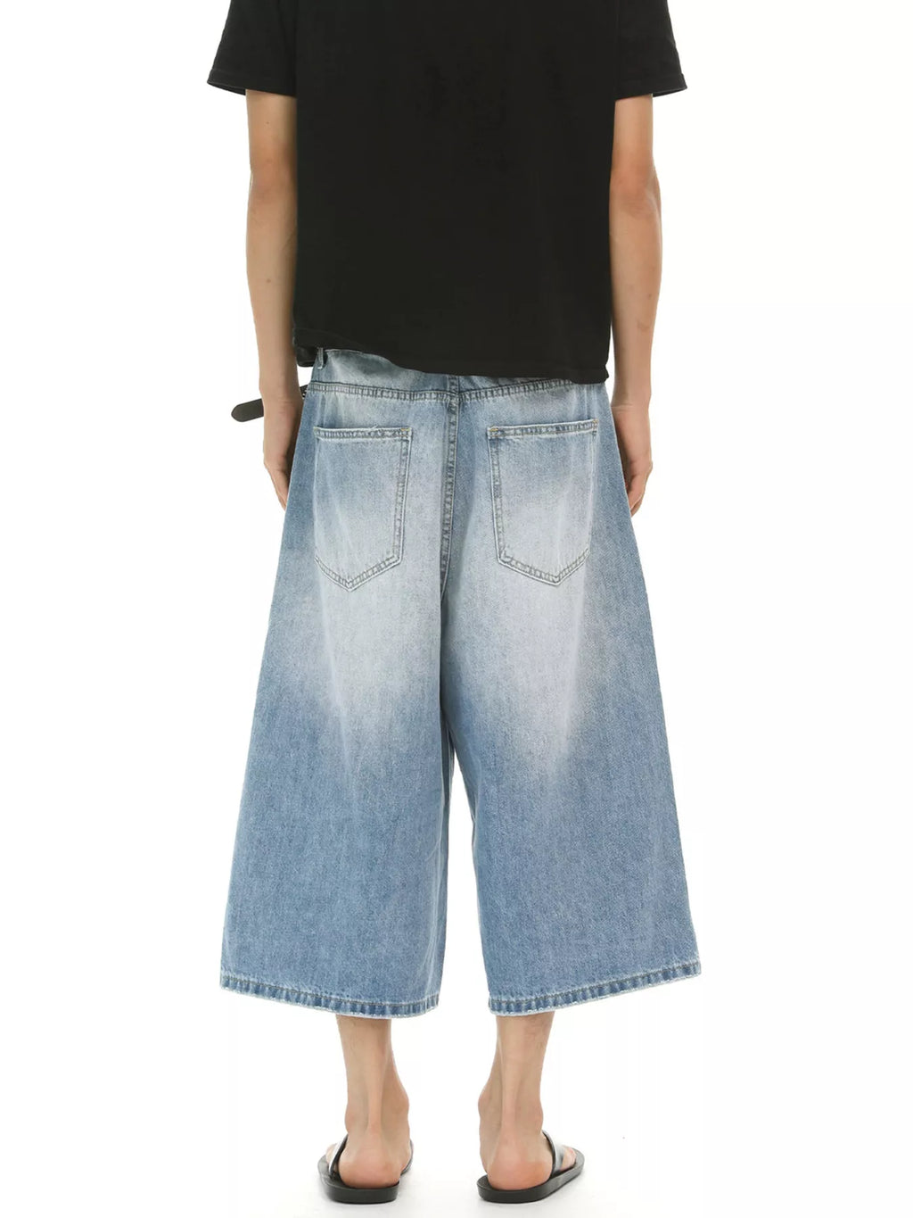 Men's Wide Leg Cropped Jeans