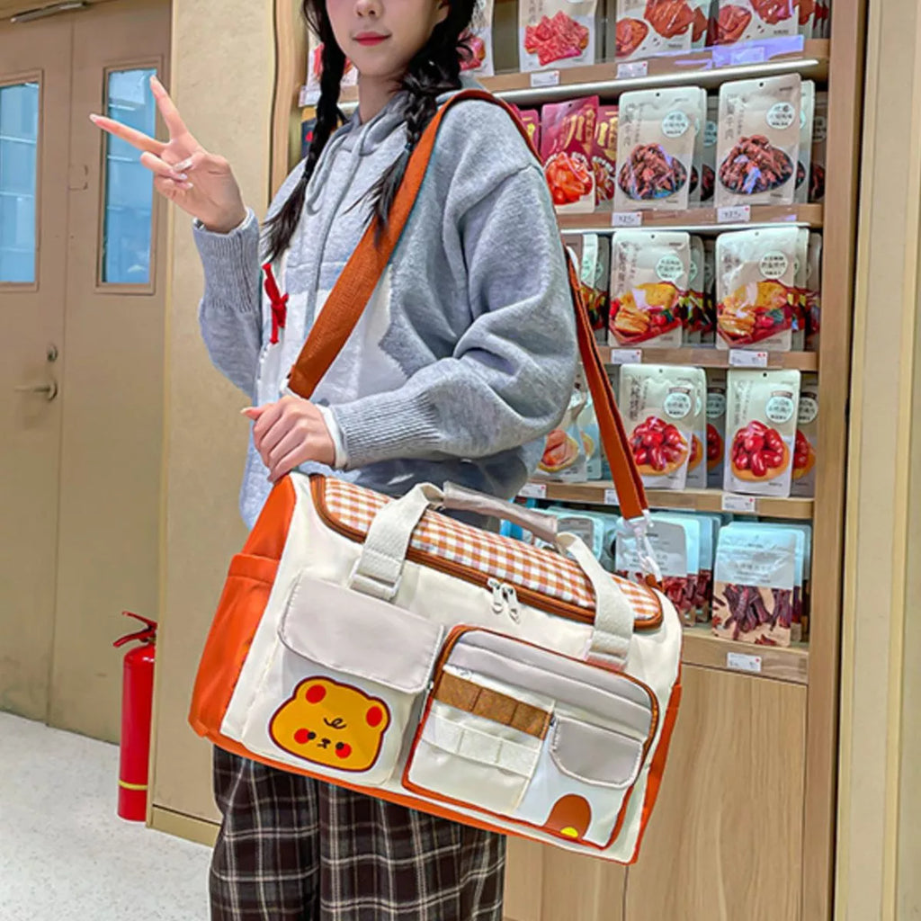 Cartoon Bear Pattern Travel Bag