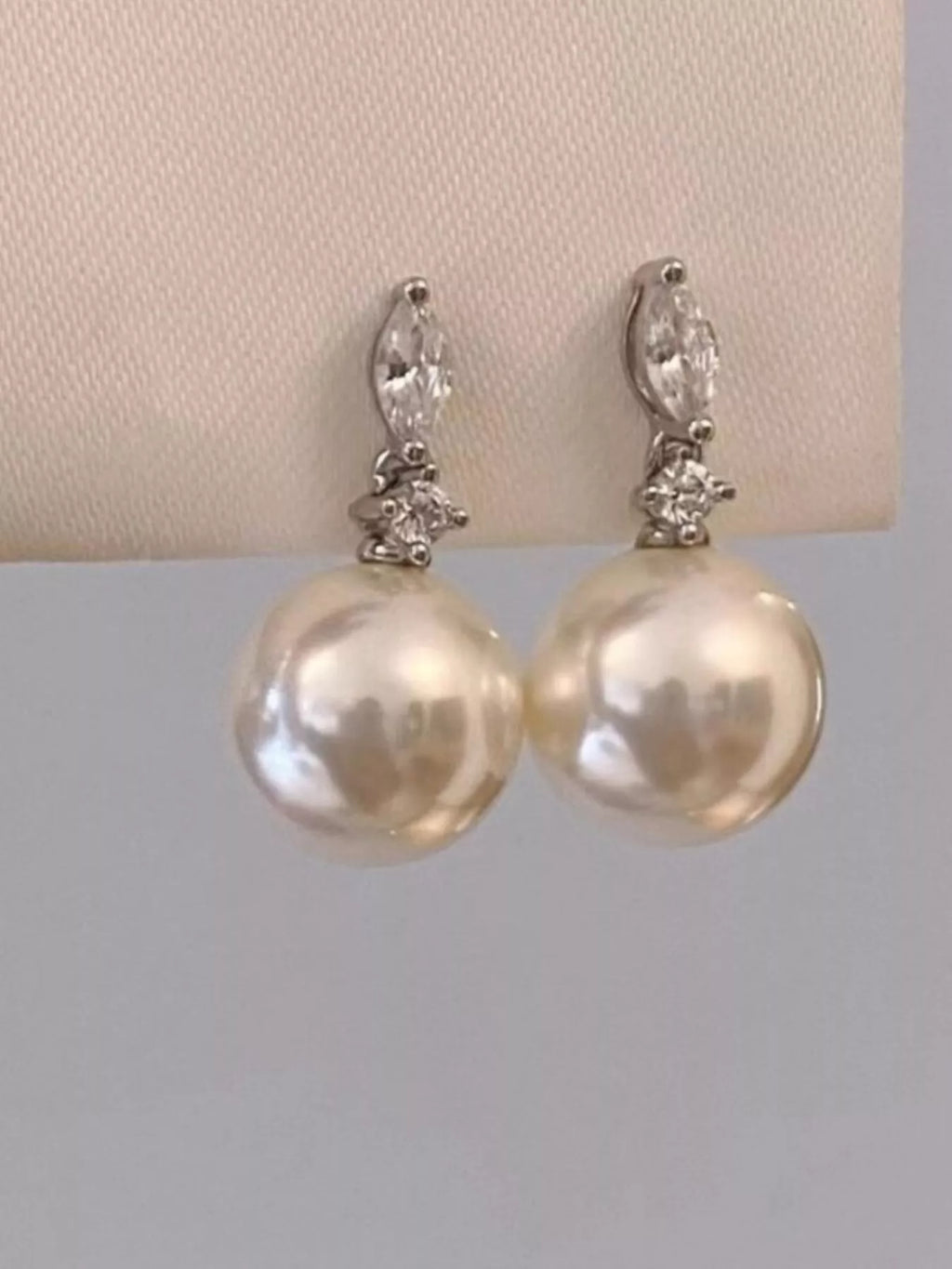 Zircon Pearl Drop Earrings