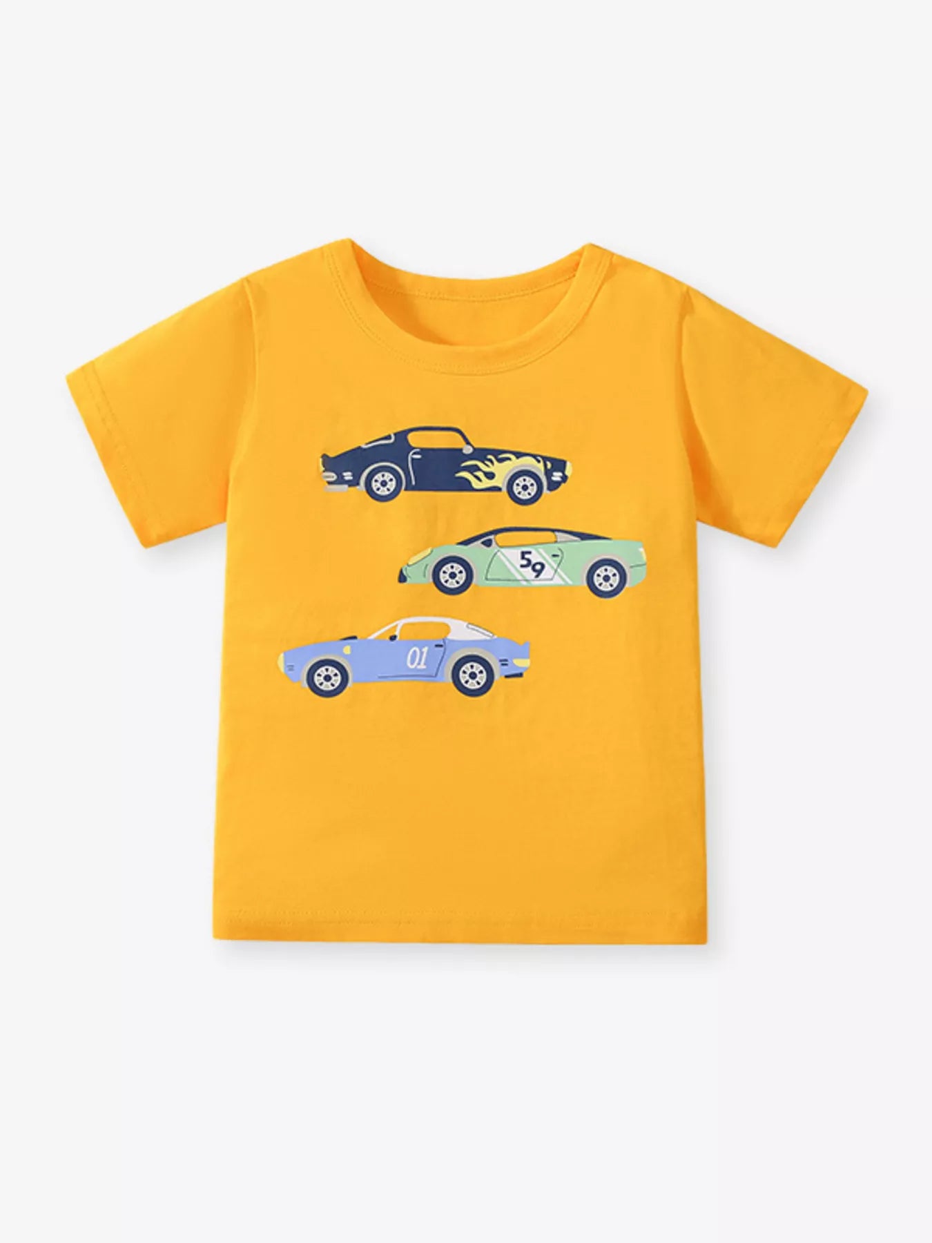 Children's Car Graphic Short Sleeve T-Shirt