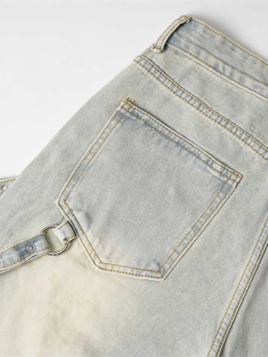 Men's Frayed Hem Wide Leg Jeans