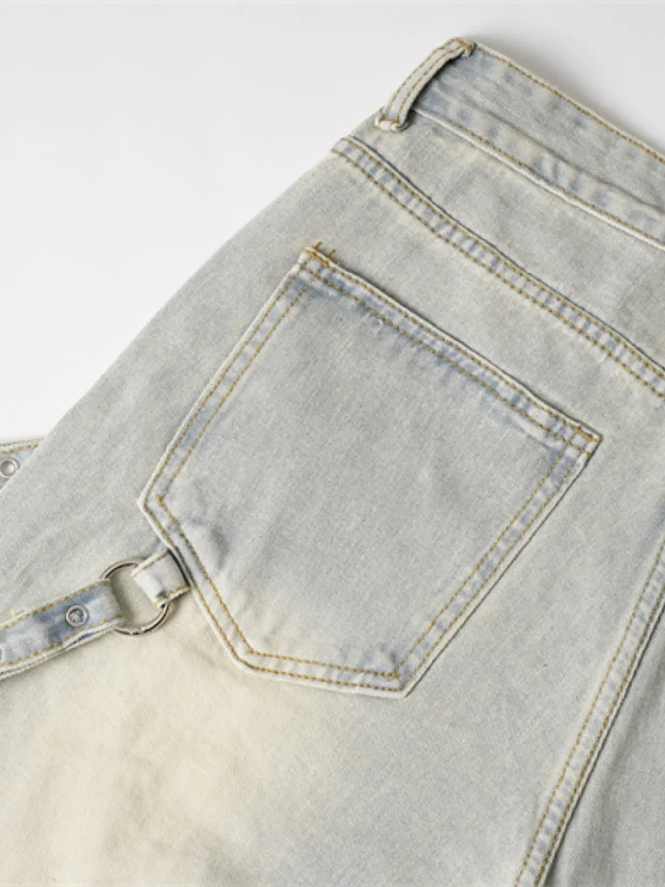 Men's Frayed Hem Wide Leg Jeans